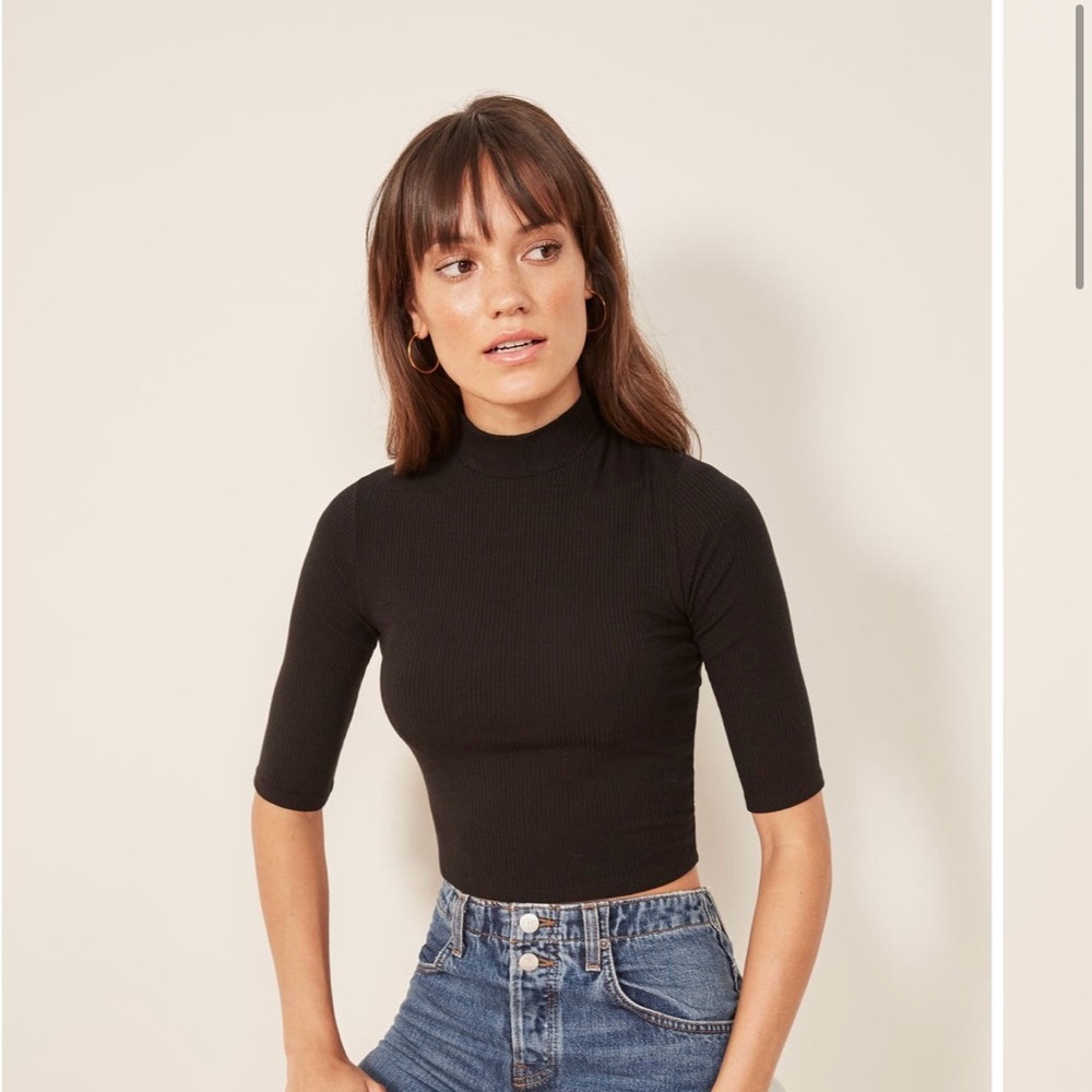 Reformation Tara mock neck crop top